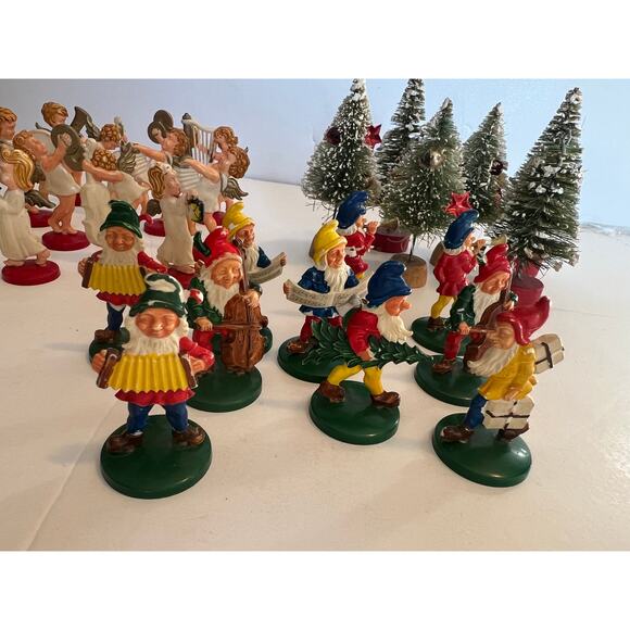 Vtg Made In Germany Christmas Angels Gnomes Trees LOT OF 26 - Picture 1 of 7